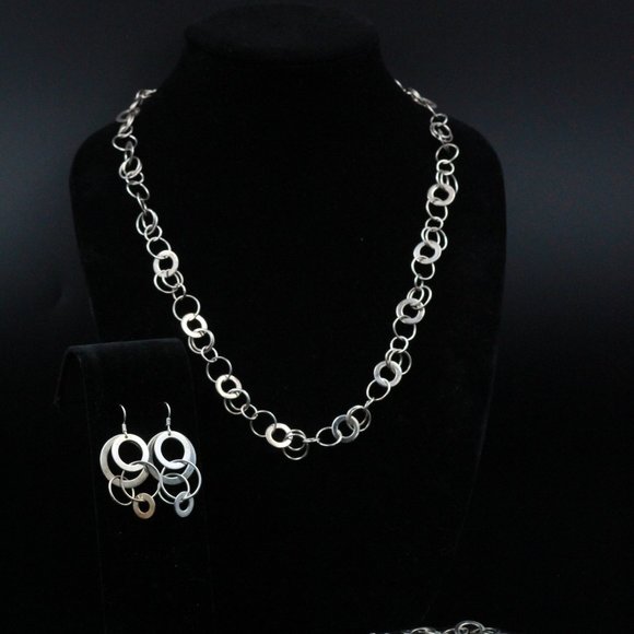 STERLING SILVER CA CANADA CIRCULAR NECKLACE SET - Picture 6 of 12